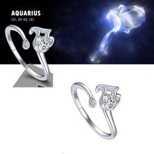 Load image into Gallery viewer, Zodiac Adjustable Silver Ring - Fandom World Store