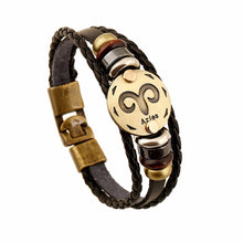 Load image into Gallery viewer, Aries Zodiac Leather Bracelet - Fandom World Store