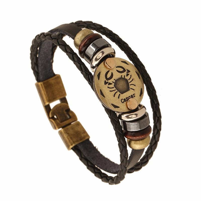 Cancer Zodiac Leather Bracelet - Fandom World Store