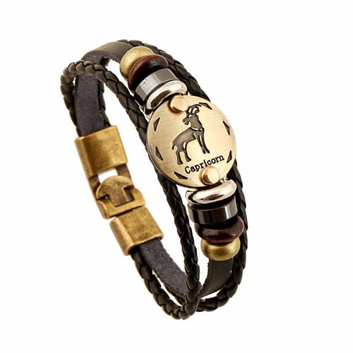 Capricorn Zodiac Leather Bracelet - Fandom World Store