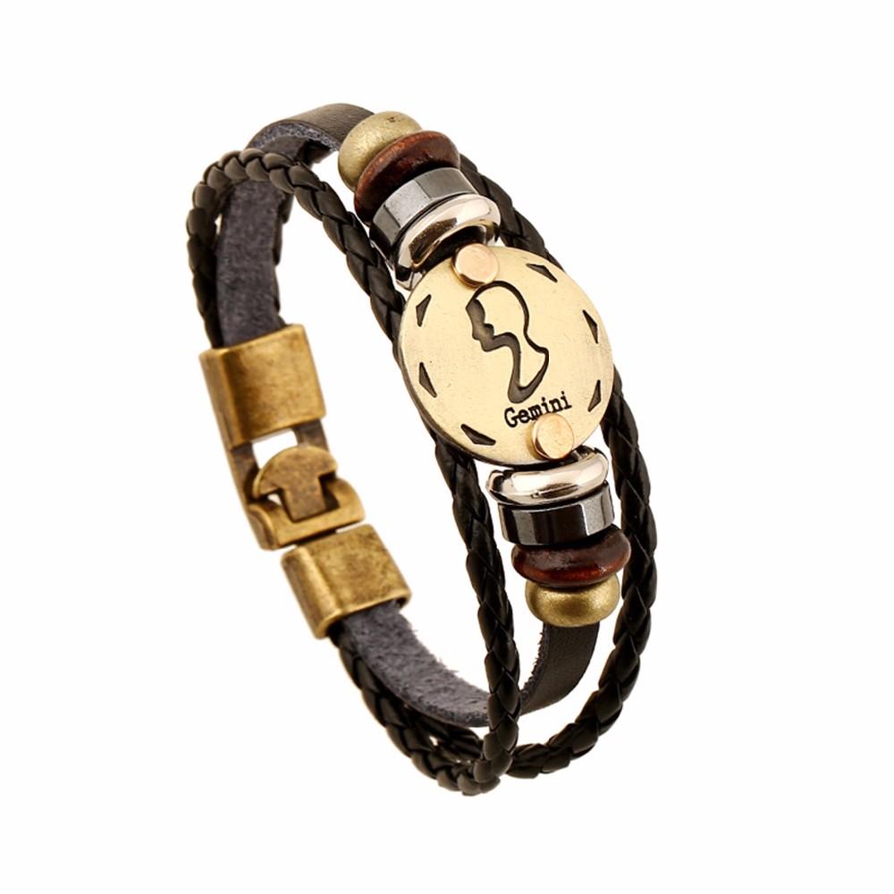 Gemini Zodiac Leather Bracelet - Fandom World Store