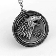 Load image into Gallery viewer, House Stark Sigil Metallic Keychain - Fandom World Store