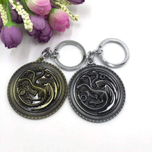 Load image into Gallery viewer, House Targaryen Sigil Metallic Keychain - Fandom World Store