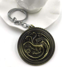 Load image into Gallery viewer, House Targaryen Sigil Metallic Keychain - Fandom World Store