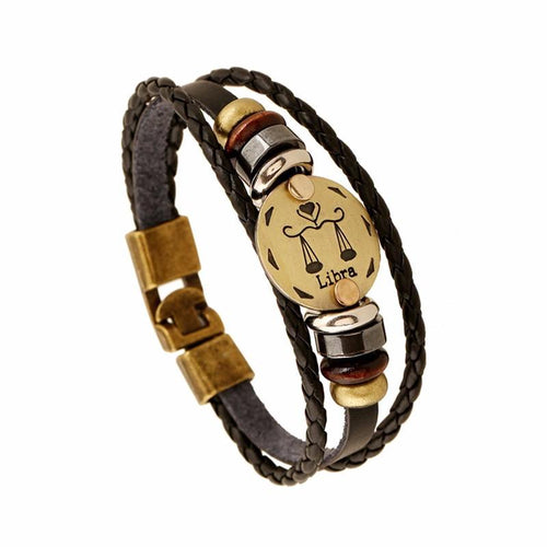 Libra Zodiac Leather Bracelet - Fandom World Store