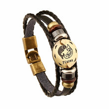 Load image into Gallery viewer, Pisces Zodiac Leather Bracelet - Fandom World Store