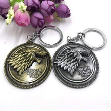 Load image into Gallery viewer, House Stark Sigil Metallic Keychain - Fandom World Store